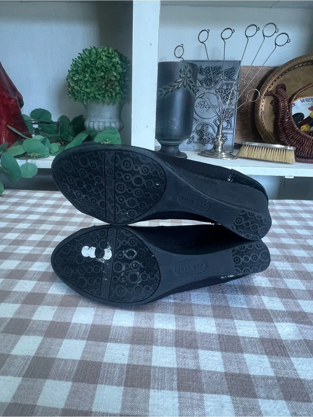 Anne Klein black wedge shoes 7.5